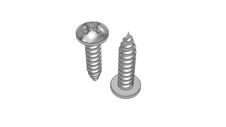 2 tornillos para lámina #4 × 3/8" cabeza Pan Phillips
